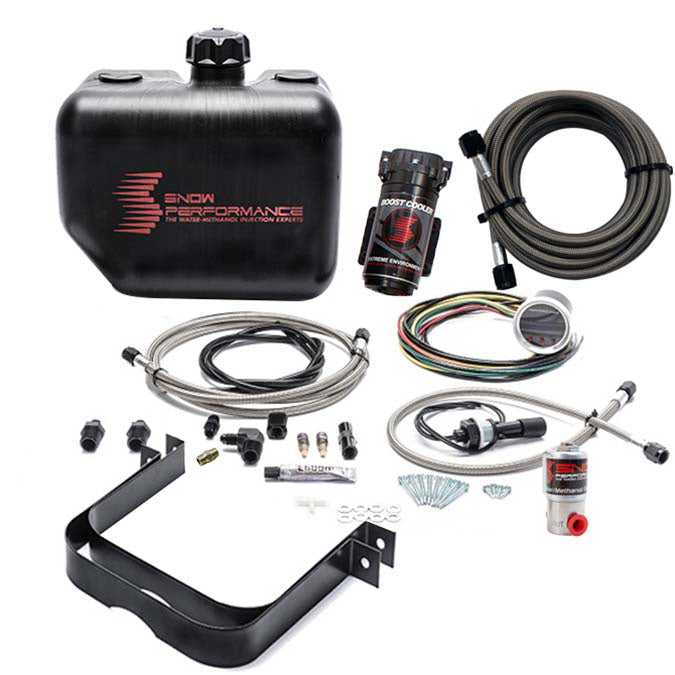 Stage 2.5 Boost Cooler Forced Induction Progressive Water-Methanol Injection Kit w/ 2.5 Gallon Tank. (Stainless Steel Braided Line, 4AN Fittings)